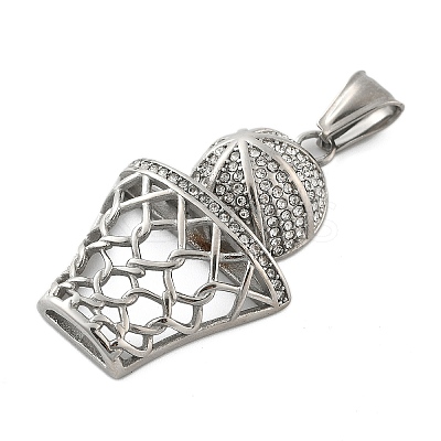 304 Stainless Steel Rhinestone Pendants STAS-G346-54P-1