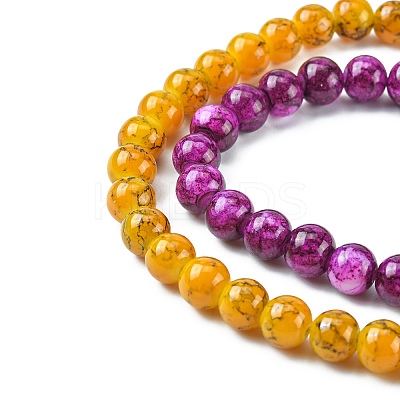 Baking Paint Glass Round Bead Strands DGLA-Q019-8mm-M-1