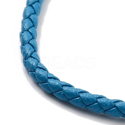 Braided Round Imitation Leather Bracelets Making BJEW-H610-01P-13-1