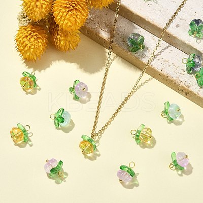 20Pcs 4 Colors Handmade Lampwork Charms LAMP-CJ0001-92-1