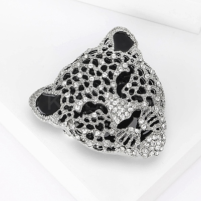 Head of Leopard Rhinestone Pins LS-PW-WG22730-02-1