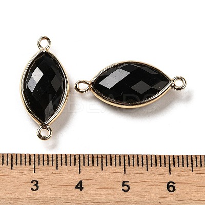 Natural Obsidian Faceted Connector Charms G-K347-03G-18-1