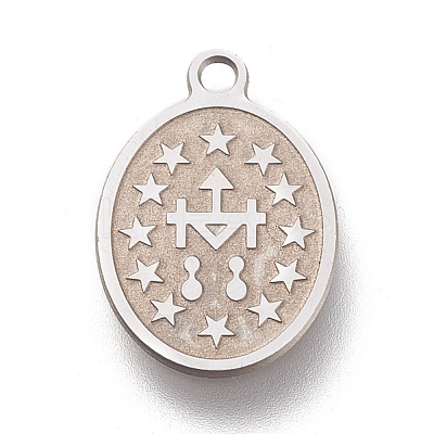 Non-Tarnish 304 Stainless Steel Lady of Guadalupe Charms STAS-M228-Q01-P-1