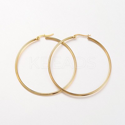 Ion Plating(IP) 304 Stainless Steel Hoop Earrings X-EJEW-N0016-11G-I-1