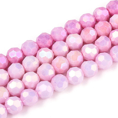 Anti-Tarnish Electroplate Glass Beads Strands X-EGLA-T021-6mm-15-03-1