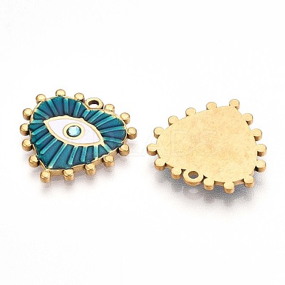 Ion Plating(IP) 304 Stainless Steel Enamel Rhinestone Pendants STAS-T064-56A-1