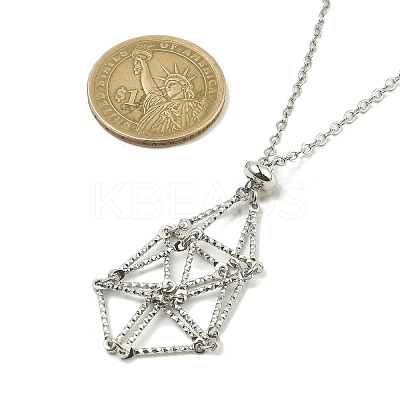 Tarnish Resistant 304 Stainless Steel Cable Chain Macrame Pouch Empty Stone Holder for Pendant Necklaces Making NJEW-TA00117-01-1
