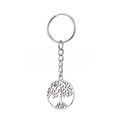 Tibetan Style Alloy Tree of Life Keychains KEYC-JKC00693-02-1
