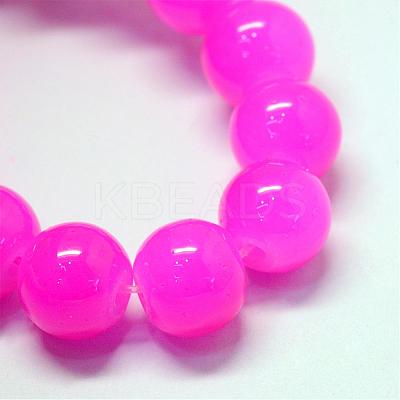 Baking Paint Imitation Jade Glass Round Bead Strands DGLA-Q021-6mm-28-1