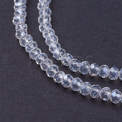 Electroplate Glass Beads Strands X-GLAA-F076-FR14-1