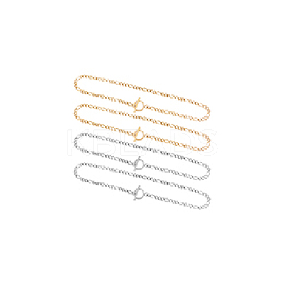 4Pcs 2 Colors 304 Stainless Steel Figaro Chains Necklace NJEW-UN0001-33-1