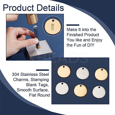 60Pcs 2 Colors Ion Plating(IP) 304 Stainless Steel Charms STAS-PH0005-64-1