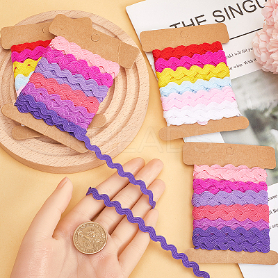 4 Cards 2 Styles  Polyester Wavy Fringe Trim Ribbon DIY-GF0009-48F-1