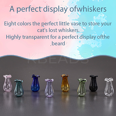 Glass Vase Miniature Flowerpot Ornaments AJEW-SP0002-41A-1