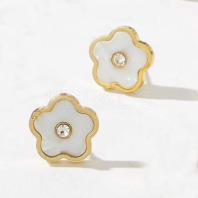 Valentine's Day Flower 201 Stainless Steel Stud Earrings VA2505-3-1