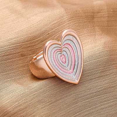 Zinc Alloy & Enamel Stretch Finger Rings for Women RJEW-M101-01D-G-1