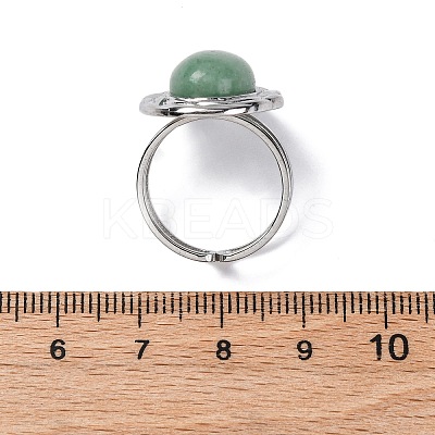Oval Natural & Synthetic Gemstone Finger Rings RJEW-M063-01P-1