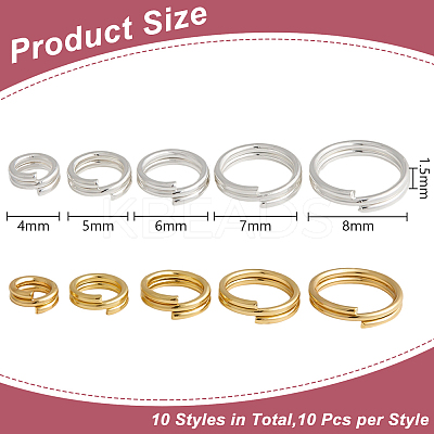 100Pcs Brass Split Rings FIND-HY0005-04A-1