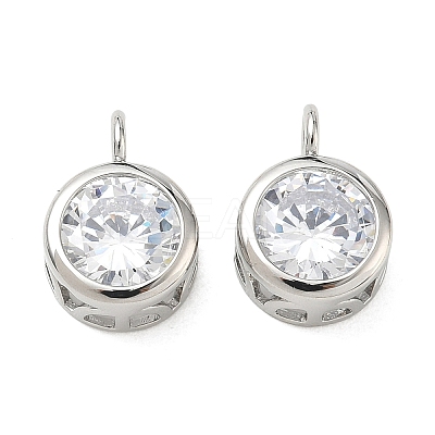 Brass Pave Clear Cubic Zirconia Pendants CU-CBA42CA-04C-P-1