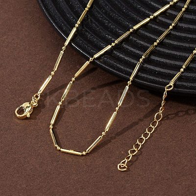 Brass Column Link Chain Necklaces NJEW-H086-04G-1