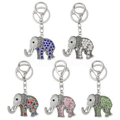 Alloy Rhinestone Keychain KEYC-YW00178-01-1