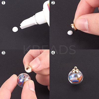 Handmade Blown Glass Globe Ball Bottles BLOW-PH0001-07-WH-1