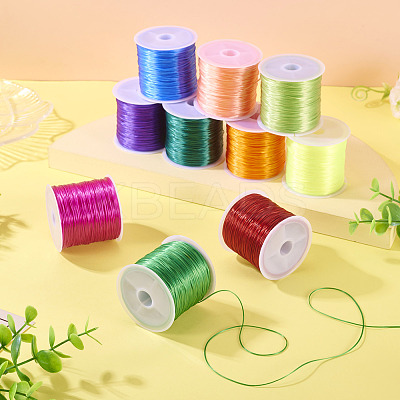 10 Rolls 10 Colors Flat Elastic Crystal Thread EW-TA0001-07-1