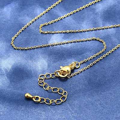 Brass Cable Chain Necklaces Making MAK-P011-01G-1