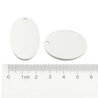 Tarnish Resistant 201 Stainless Steel Oval Stamping Blank Tag Pendants STAS-R064-03-1