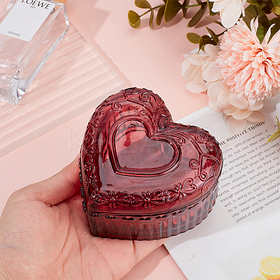 Heart Shaped Glass Jewelry Storage Boxes DIY-WH0899-48B-1