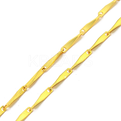 Brass Bar Link Chain Necklaces Making with Clasp KK-L209-034B-G-1