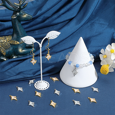 32Pcs 2 Colors Alloy Enamel Pendants ENAM-SC0005-63-1