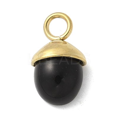 Dyed Black Synthetic Turquoise Pendants STAS-L277-07G-02-1