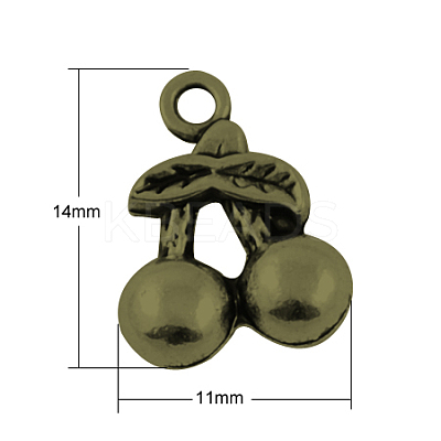 Tibetan Style Alloy 3D Cherry Charms TIBEP-23493-AB-NR-1