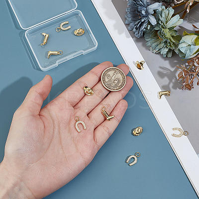 12Pcs 3 Styles Brass Charms KK-BC0014-55-1