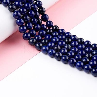 Natural Lapis Lazuli Round Beads Strands G-I181-10-10mm-1