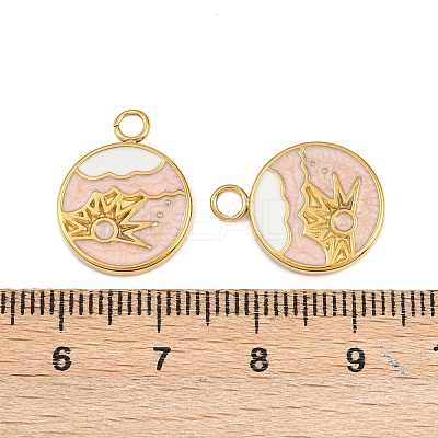 304 Stainless Steel with Enamel Pendants STAS-Z166-11G-02-1