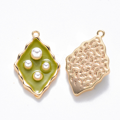 Brass Enamel Pendants KK-T049-055G-04-NF-1