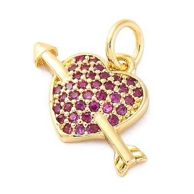 Brass Micro Pave Cubic Zirconia Pendants KK-S510-26G-1