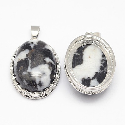Natural Zebra Jasper Pendants X-G-D851-39-1