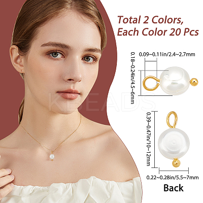 40Pcs 2 Style Natural Cultured Freshwater Pearl Charms FIND-BBC0001-03-1