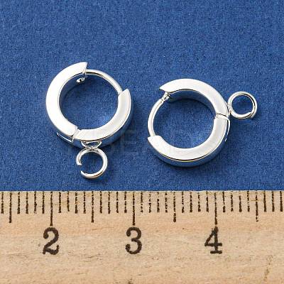 201 Stainless Steel Huggie Hoop Earrings Findings STAS-A167-01L-S-1