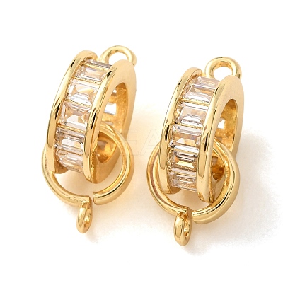 Brass Pave Clear Cubic Zirconia Tube Bails CU-CBA2907-12G-1