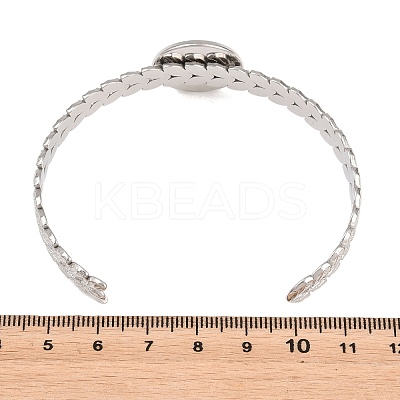 304 Stainless Steel Leaf Cuff Bangle Making STAS-F366-10B-P-1