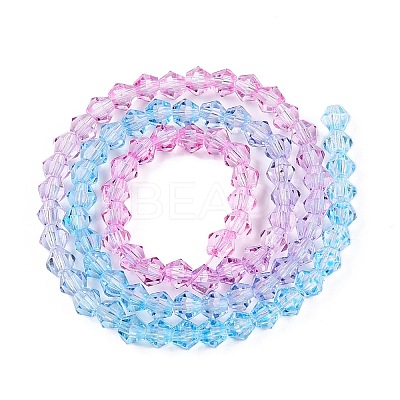 Gradient Color Baking Paint Glass Bead Strands DGLA-A039-T2mm-A06-1