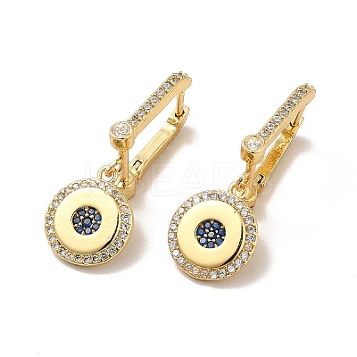 Brass Cubic Zirconia Hoop Earrings KK-H433-57G-1