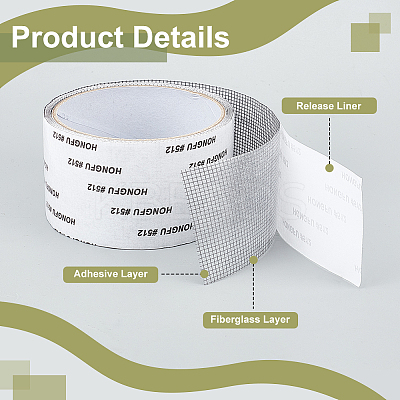 3 Rolls 3 Colors Self-adhesive Plastic Window Screen Repair Tapes FIND-AR0002-26-1