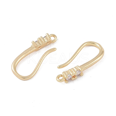 Brass Micro Pave Cubic Zirconia Earring Hooks KK-U008-12G-1
