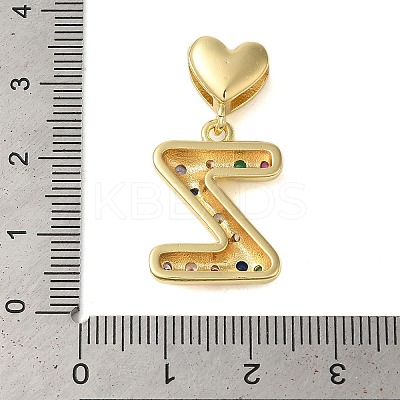 Rack Plating Brass Micro Pave Clear Cubic Zirconia Perdants KK-C067-12G-Z-1