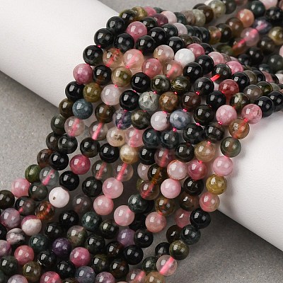 Natural Multicolor Tourmaline Beads Strands G-K402-A01-4mm-1